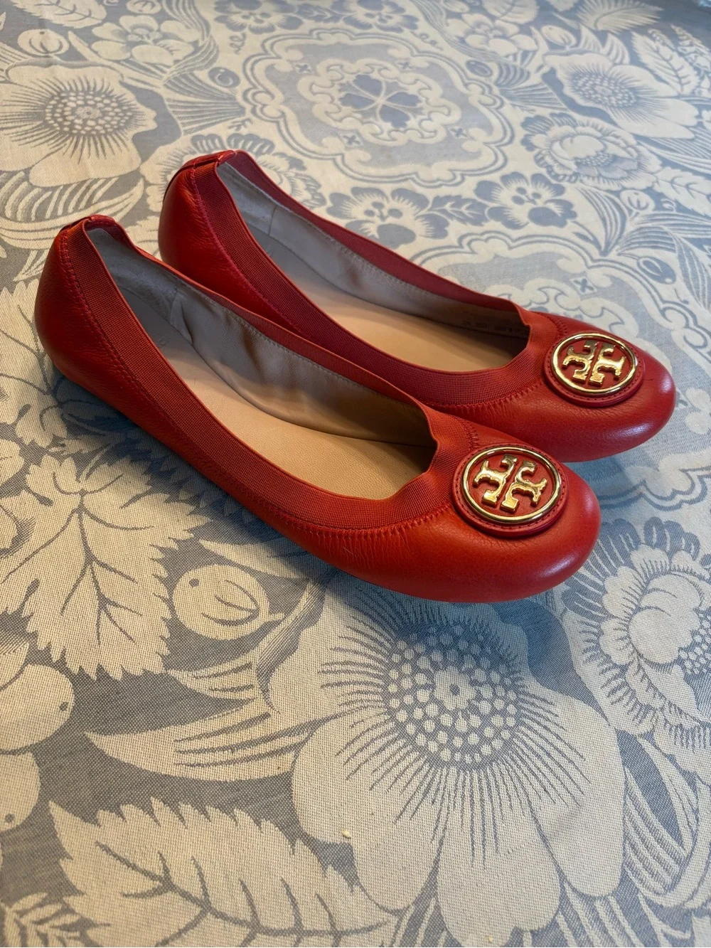 Tory Burch Sedgwick Orange Reva Flats